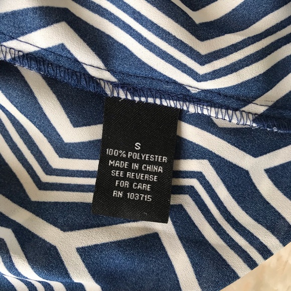 Zac & Rachel navy and white chiffon tunic top - Picture 6 of 8